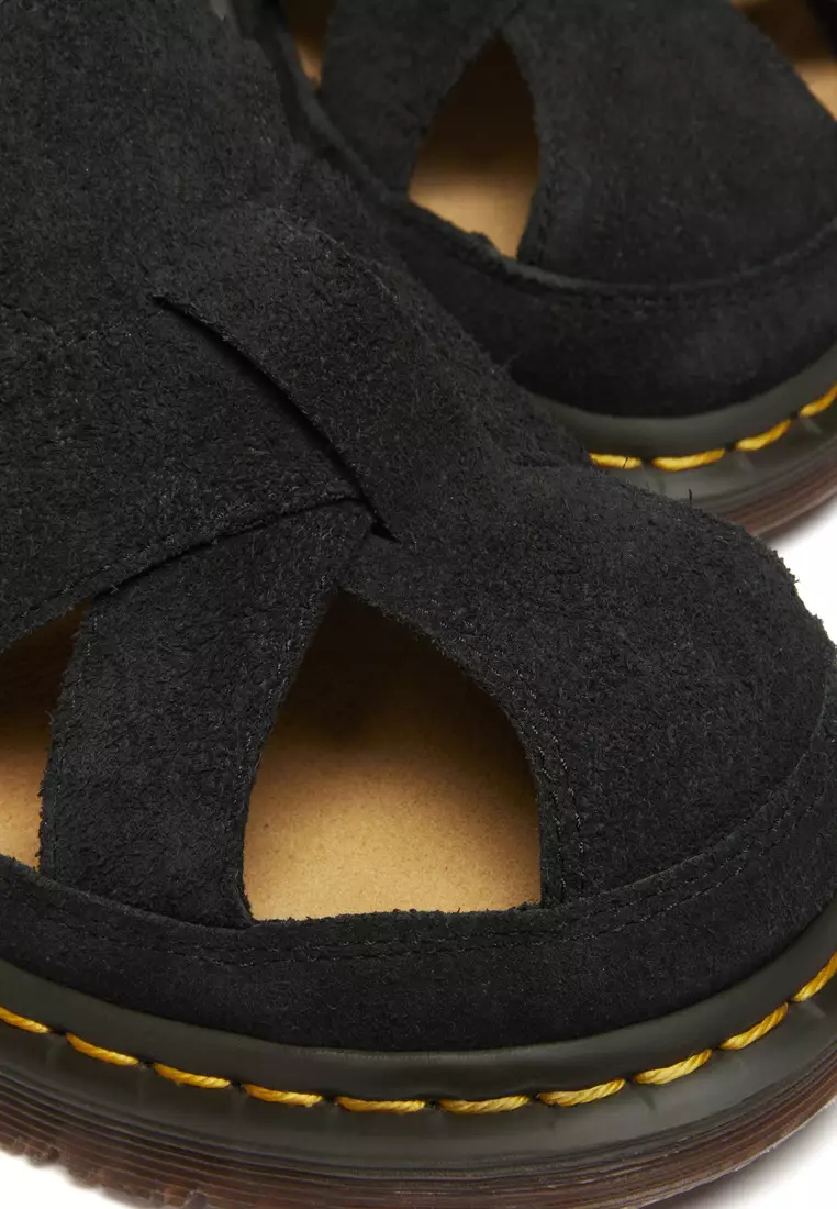 Archive Plush Suede Fisherman Black Sandals Men