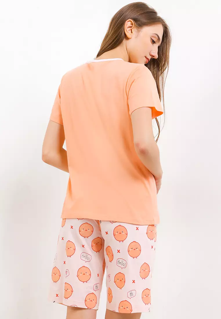 Pyjama Baju Tidur  Short Sleeve Short Pants Sleepwear
