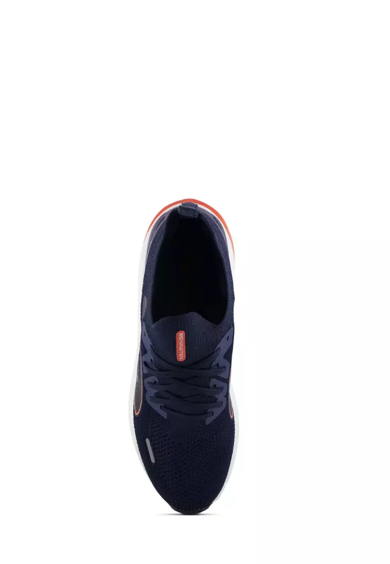 910 Nineten Kishi-Run Active Sepatu Lari - Biru-Navy/Jingga