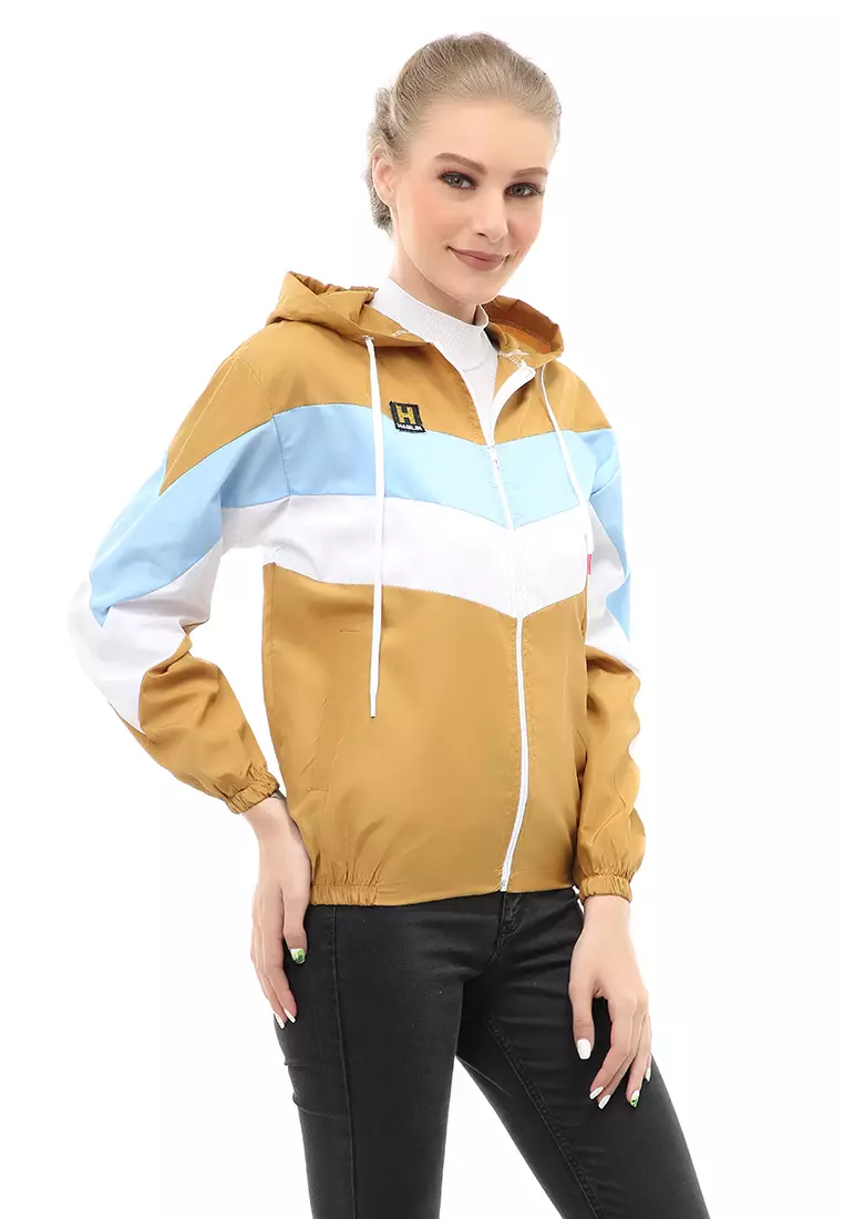Hardwin Jacket Outer Wanita Jaket Hoodie 3 Warna Material Parasut Despo ORIGINAL - Mustard