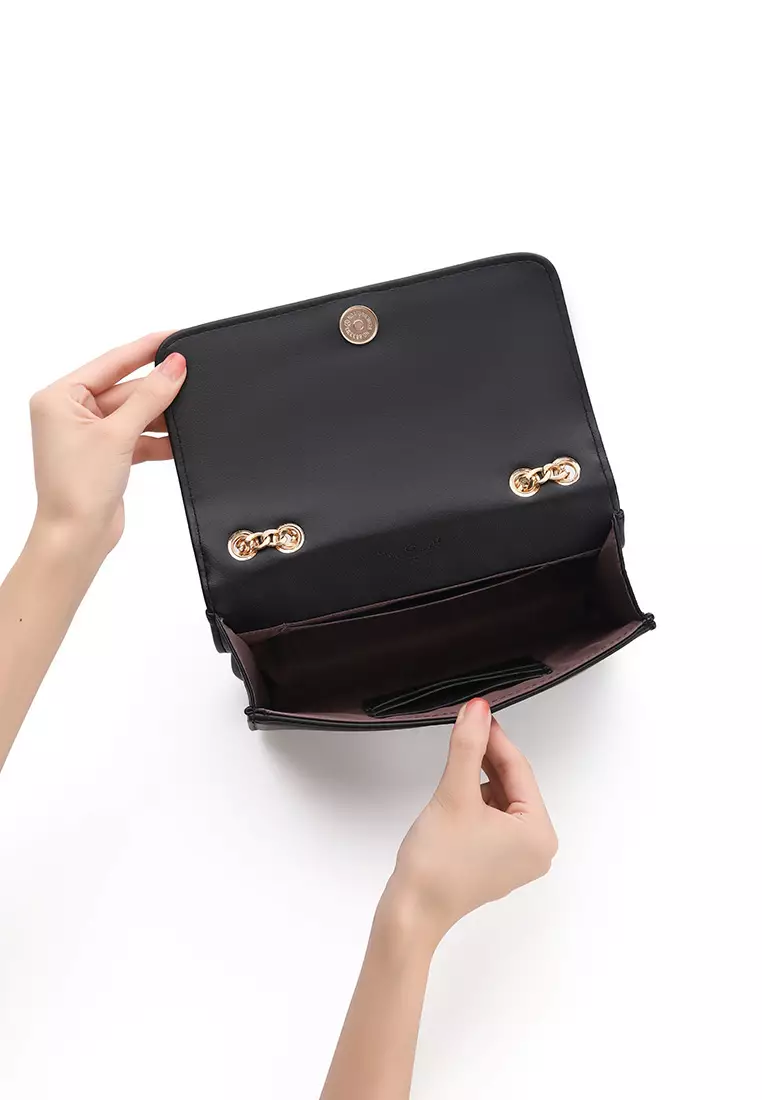 GYKACO HANSOO Black - Tas Wanita Sling Bag - Fashion Top Handle Bag (Import)