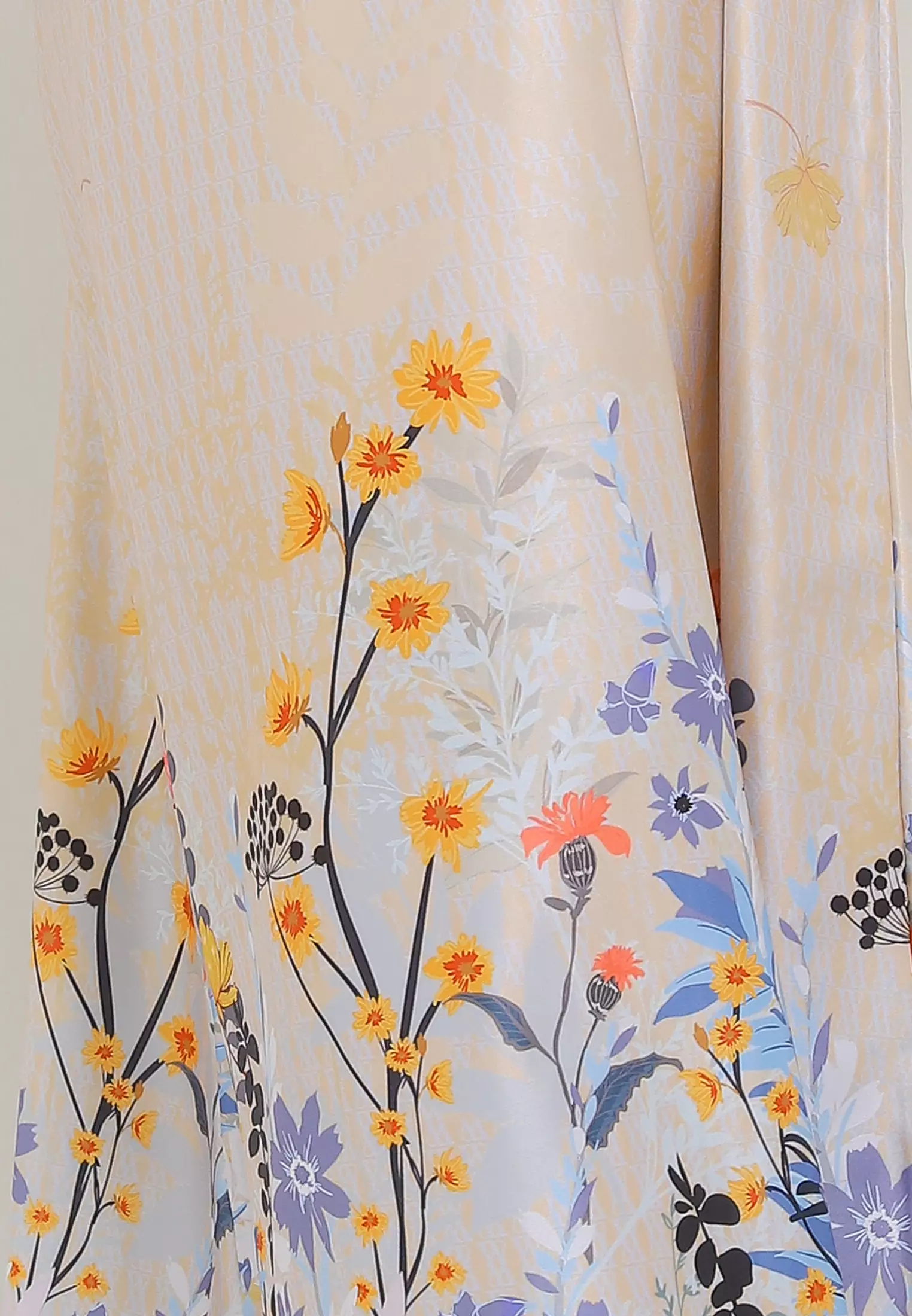 MFMW Madelyn Dress Gamis Satin Yellow Motif Bunga