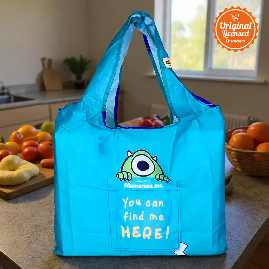 Tas Belanja Lipat Parasut Mike Monster Inc 45x39 cm – Tas Belanja Besar Ringan & Kuat