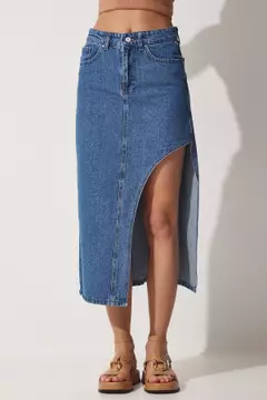 Buy Happiness Istanbul Asymmetrical Slit Denim Skirt 2025 Online