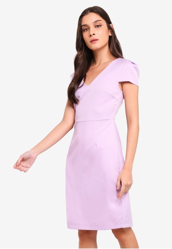 Buy ZALORA  Box Pleated Sleeves Formal  Dress  Online 