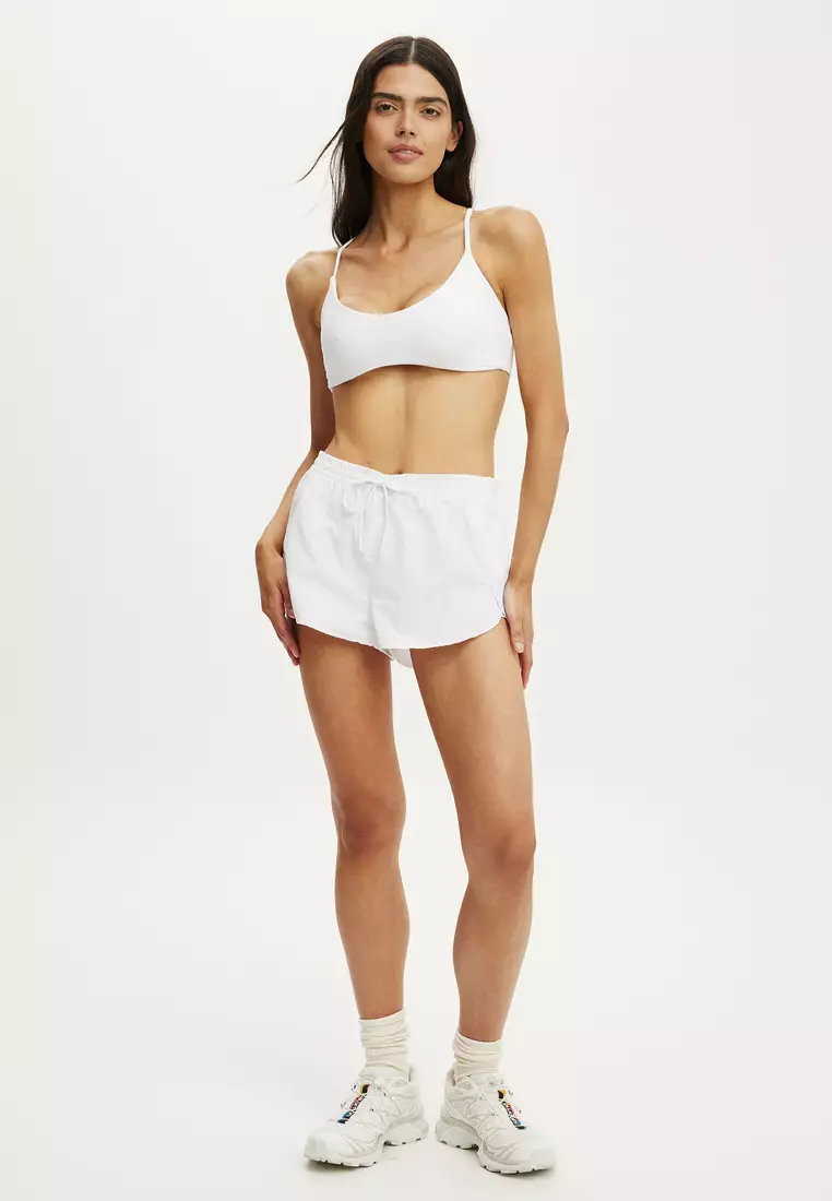 Woven Dolphin Hem Micro Shorts