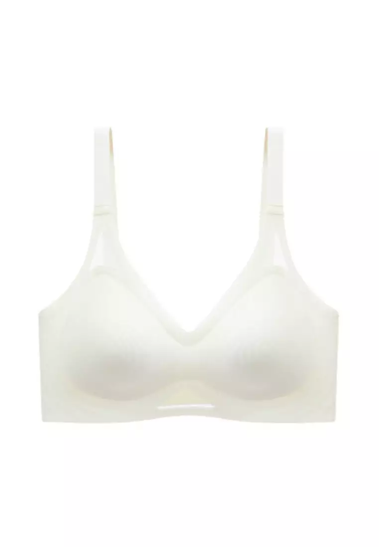 Kiss & Tell Daisy Seamless Wireless Paded Push Up Bra in White