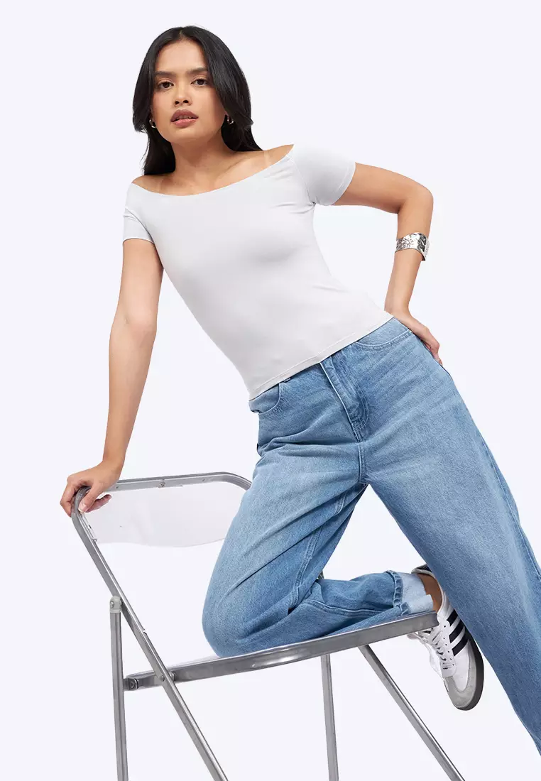 Off Shoulder Short Sleeve Top