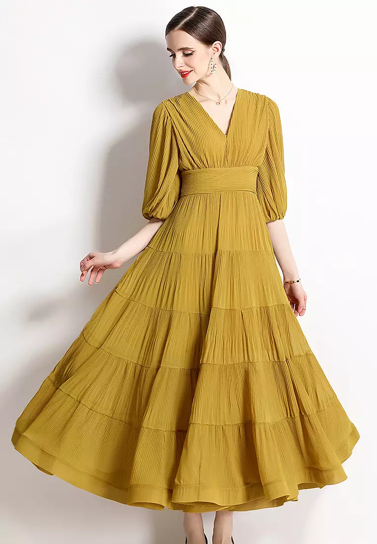 Chiffon puff sleeve dress top