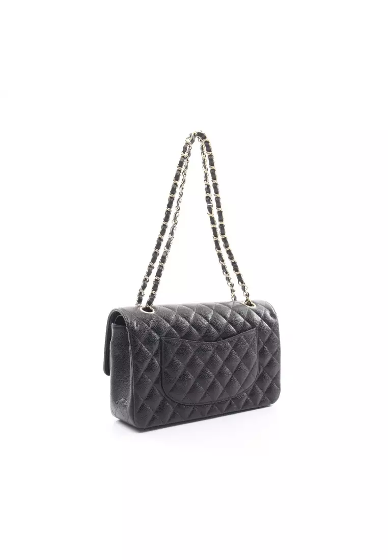 Chanel Pre-loved CHANEL matelasse W flap W chain shoulder bag Caviar skin  black gold hardware 2023, Buy Chanel Online