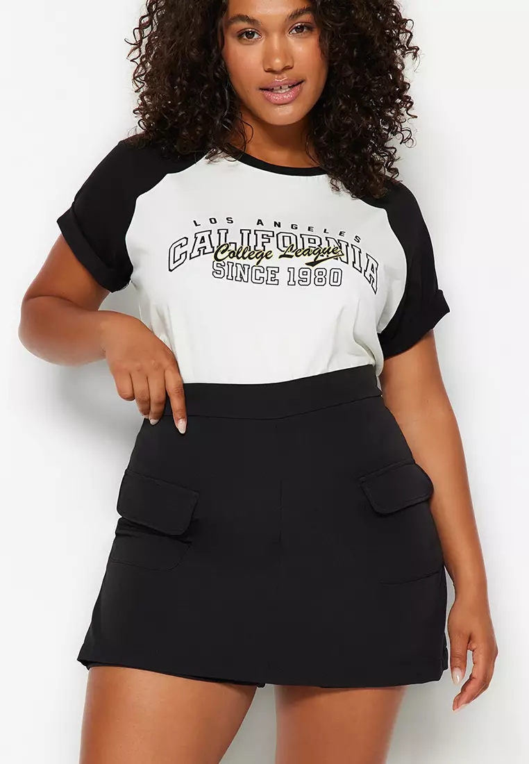 Plus Size High Waist Utility Skort