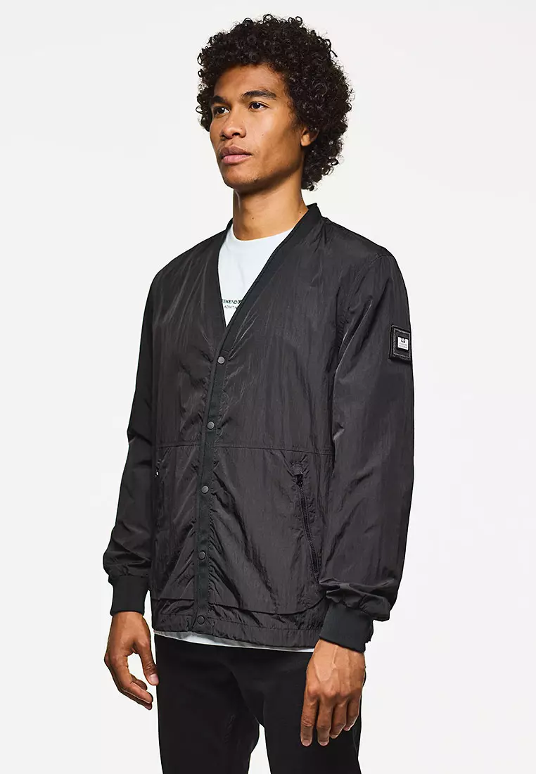 MENS BLACK RONSON PARACHUTE CARDIGAN