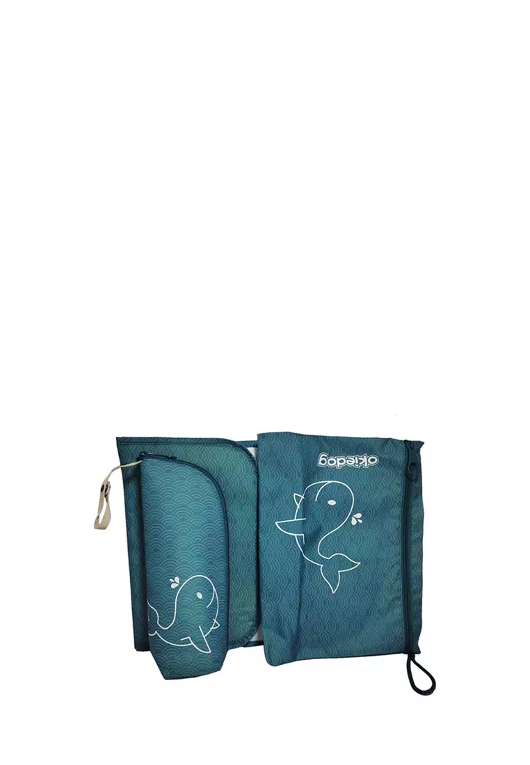 Okiedog Trek Ocean Whale Blue - Diaper bag tas bayi ransel