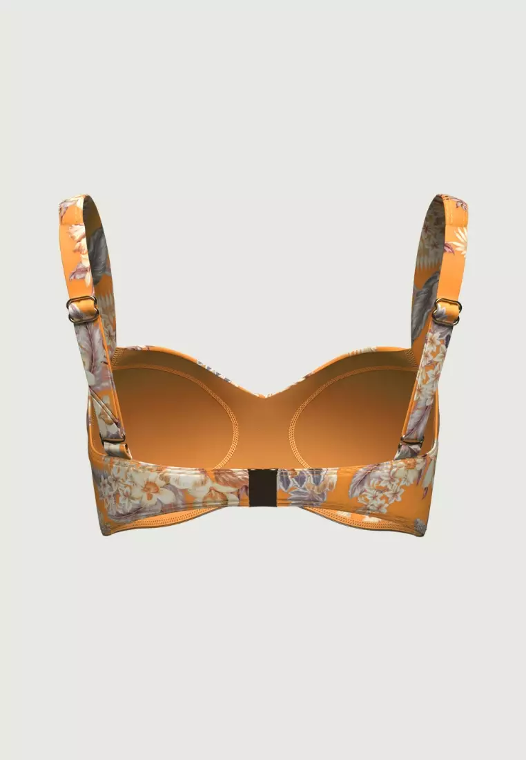 Desert Tropics Yellow Plus Cup Twist Front Bikini Top