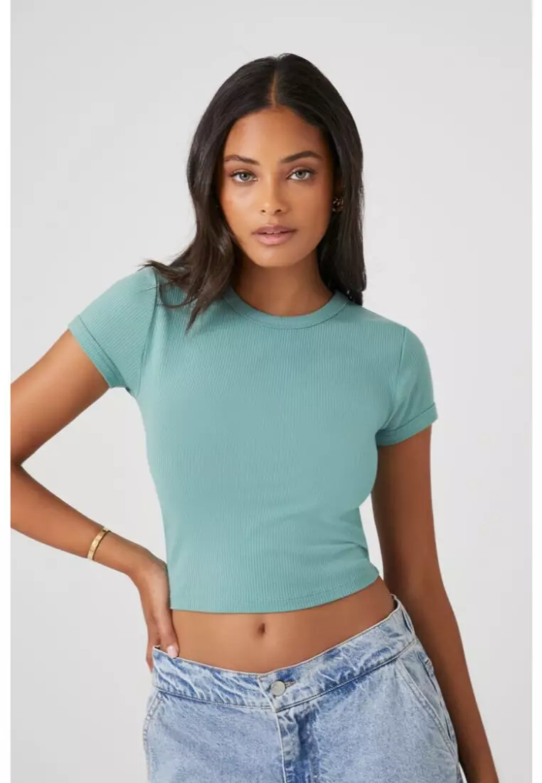 Forever 21 ribbed crop top sales