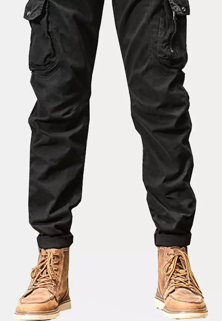 Mens black slim cargo on sale pants