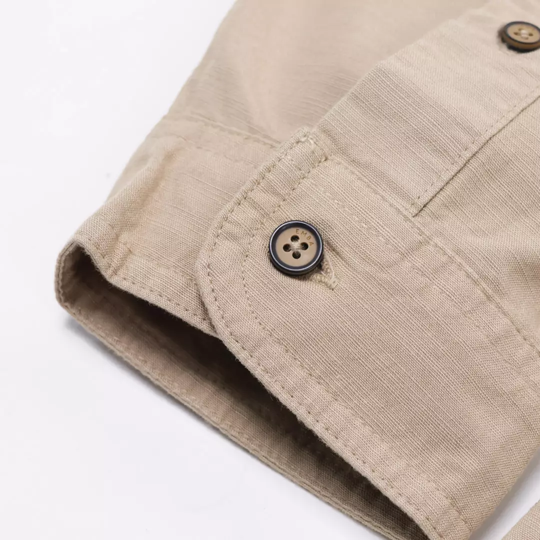 Emba Denim - Aram One Kemeja Koko Pria Lengan Panjang Oversize Khaki