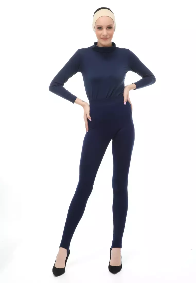 Rani Celana Legging Wudhu Muslimah Bawahan Wanita Polos Relaxed Fit - Navy