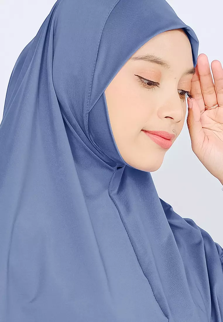 Cotton Bee - Kalea Bergo | Hijab Instan Malay | Jilbab Soft Pad Dagu - Lake Blue