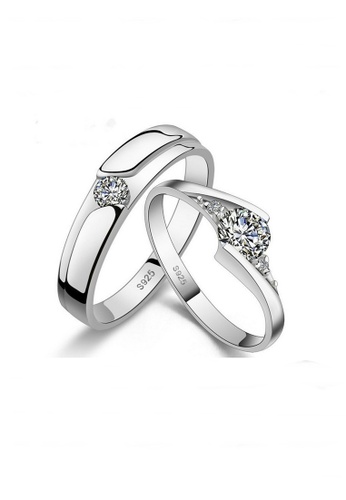 Buy Elfi Elfi 925 Genuine Silver Couple Ring C9 Together Forever