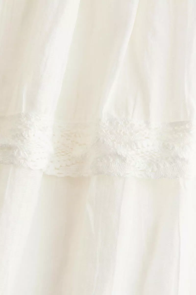 Lace-trimmed cotton dress