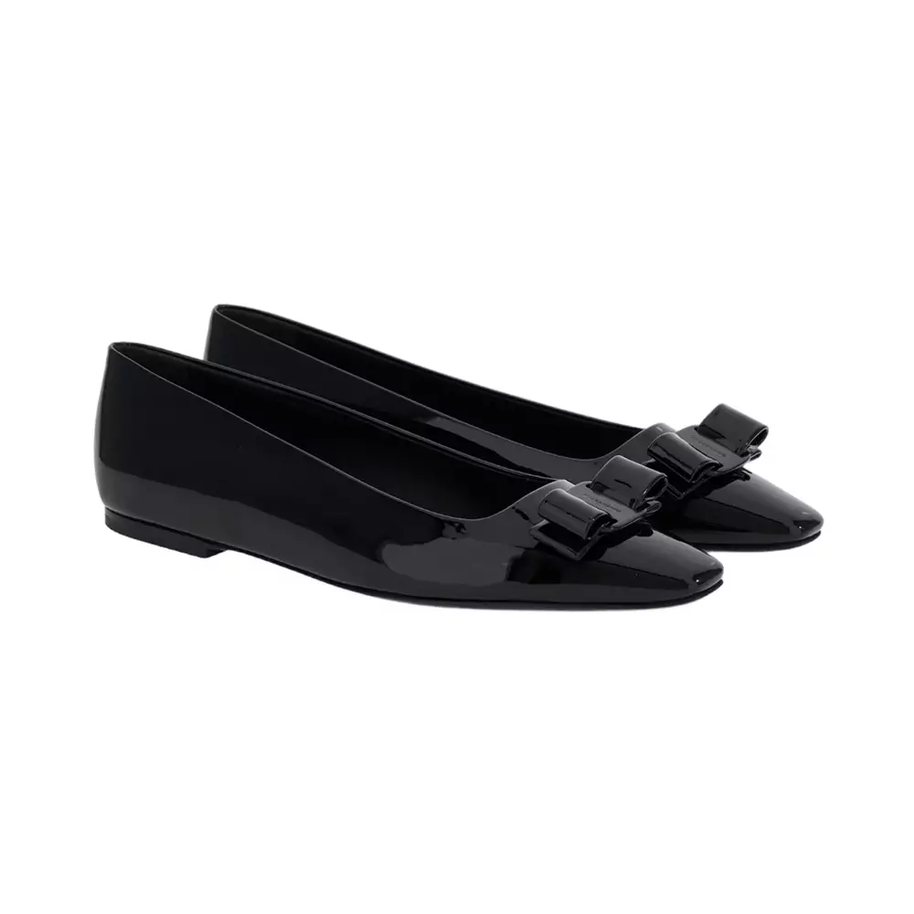 Vara Bow Flats Patent Leather Black