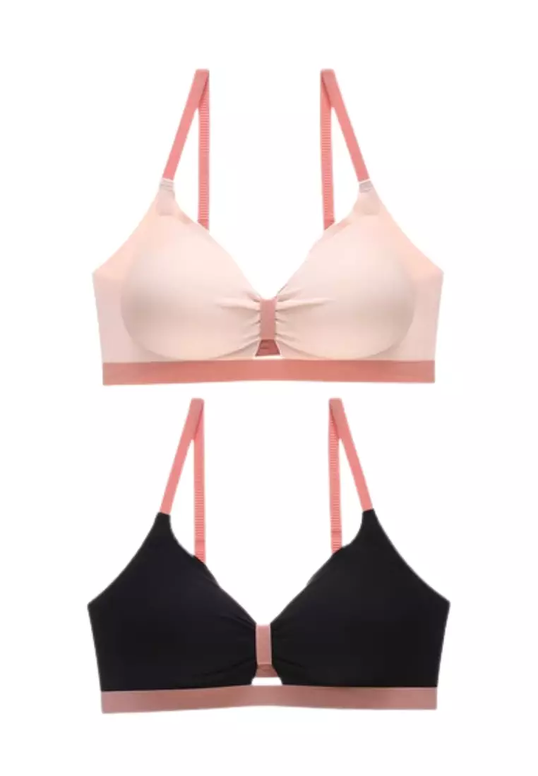 Buy Kiss & Tell 2 Pack Premium Candy Seamless Wireless Push Up Bra in Pink  and Black in Pink Black 2024 Online