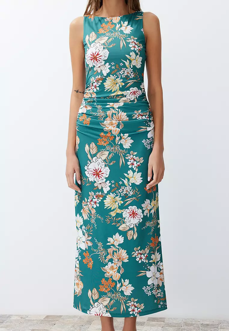 Jual Trendyol Floral Pattern Midi Dress Original 2024 ZALORA Indonesia