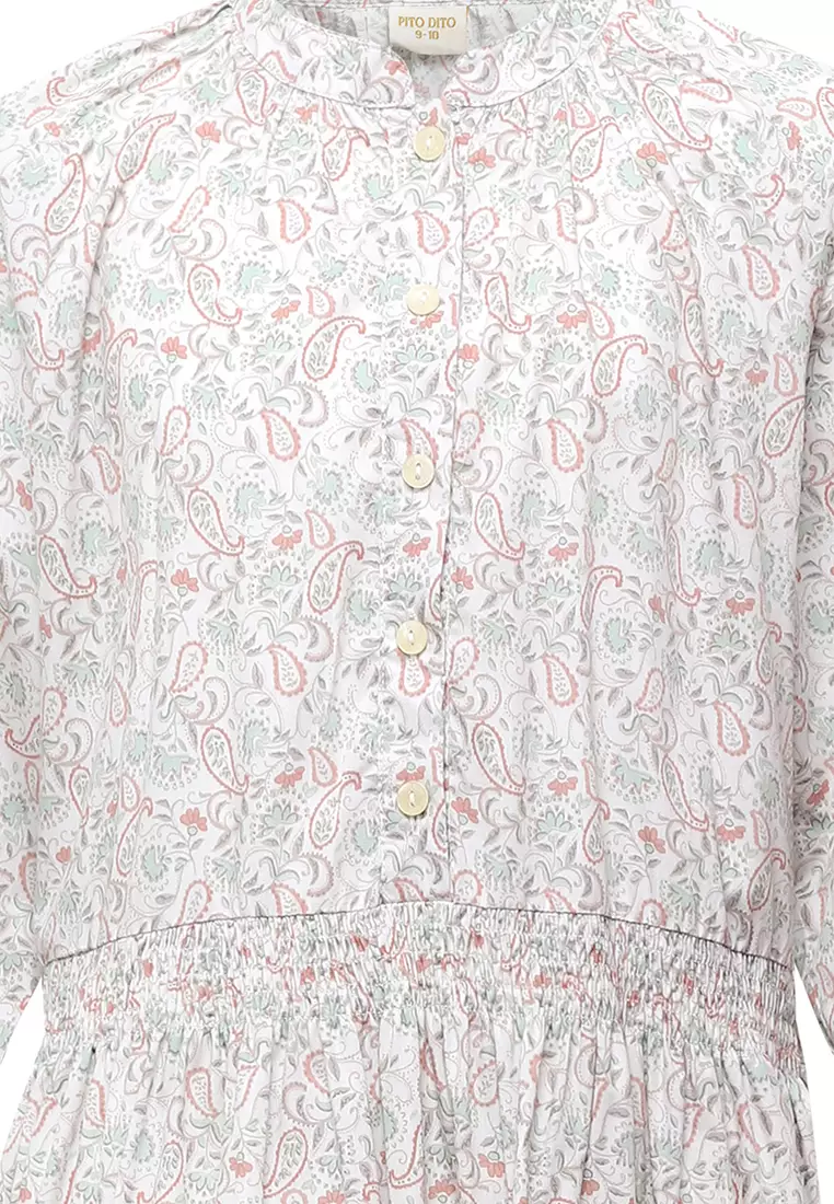 Pito Dito Girl Thoriqah Dress Panjang Anak Multicolor - Size 4
