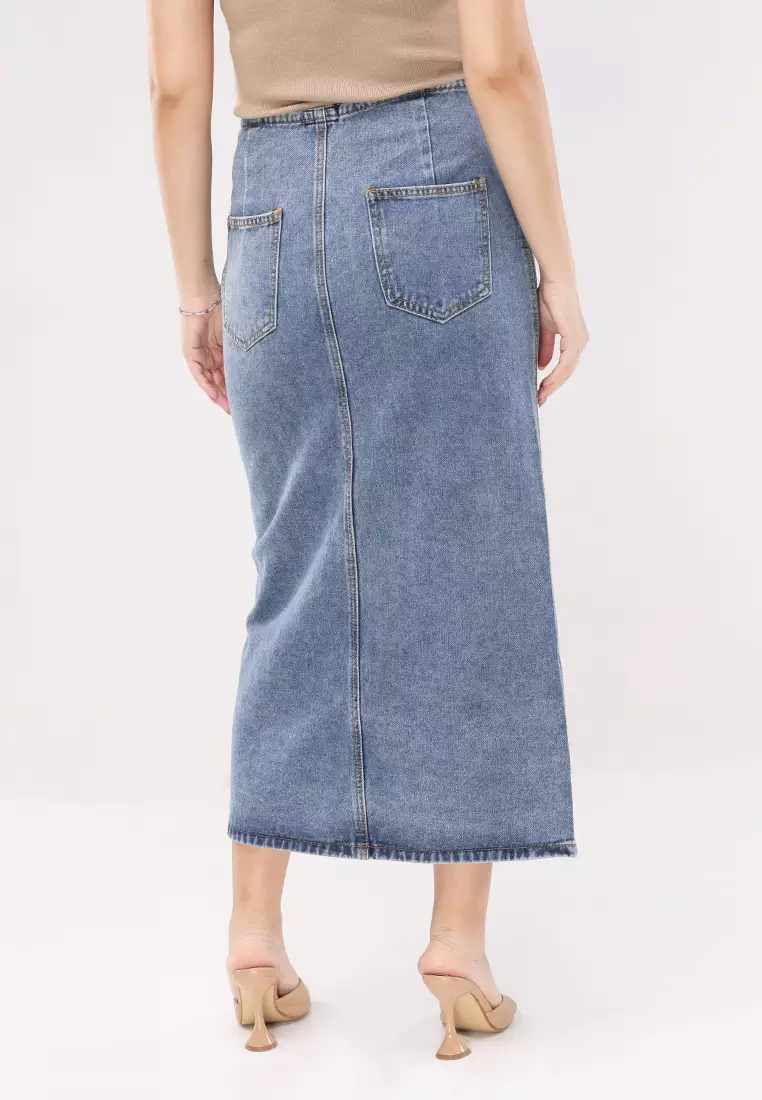 Denim Long Skirt Ladies