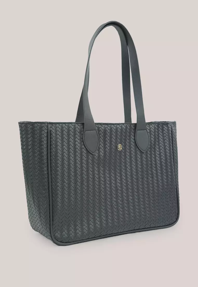 Siti Khadijah Braided Tote Bag in Black