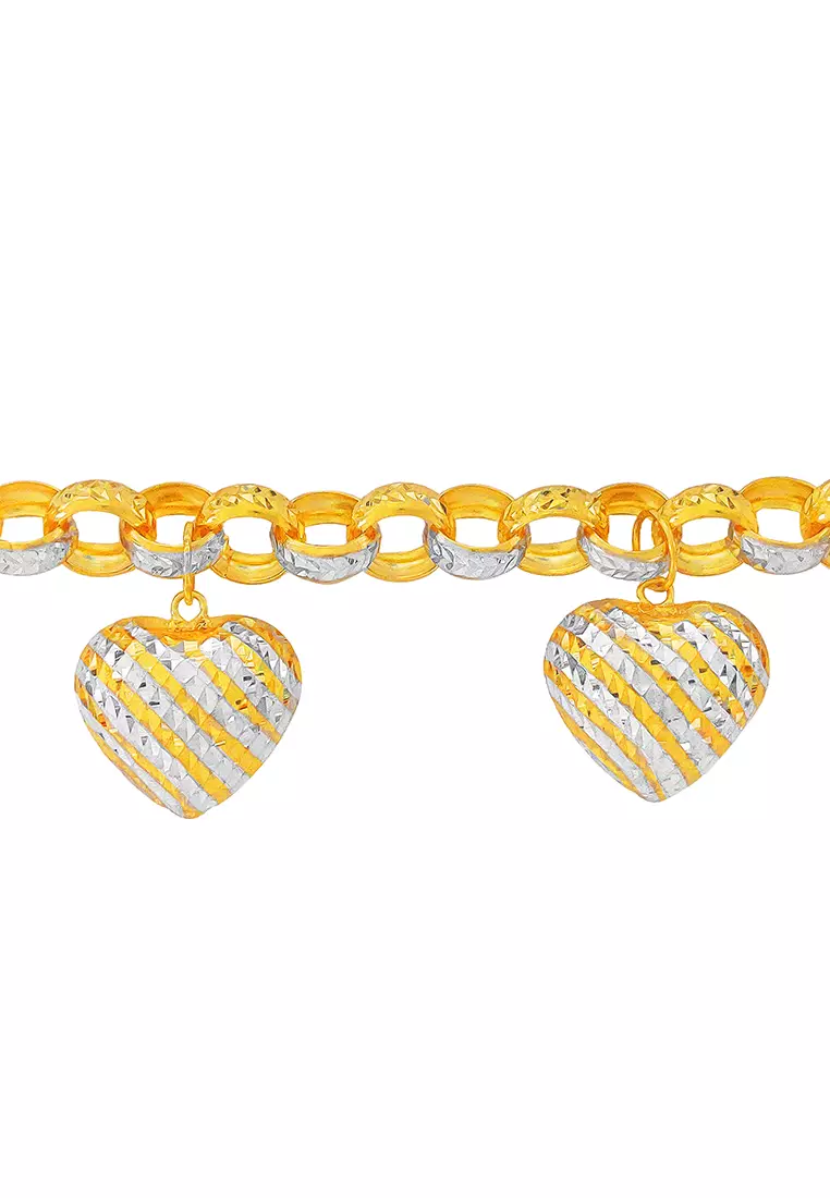 916/22K Gold Kendi Bracelet with Love T95