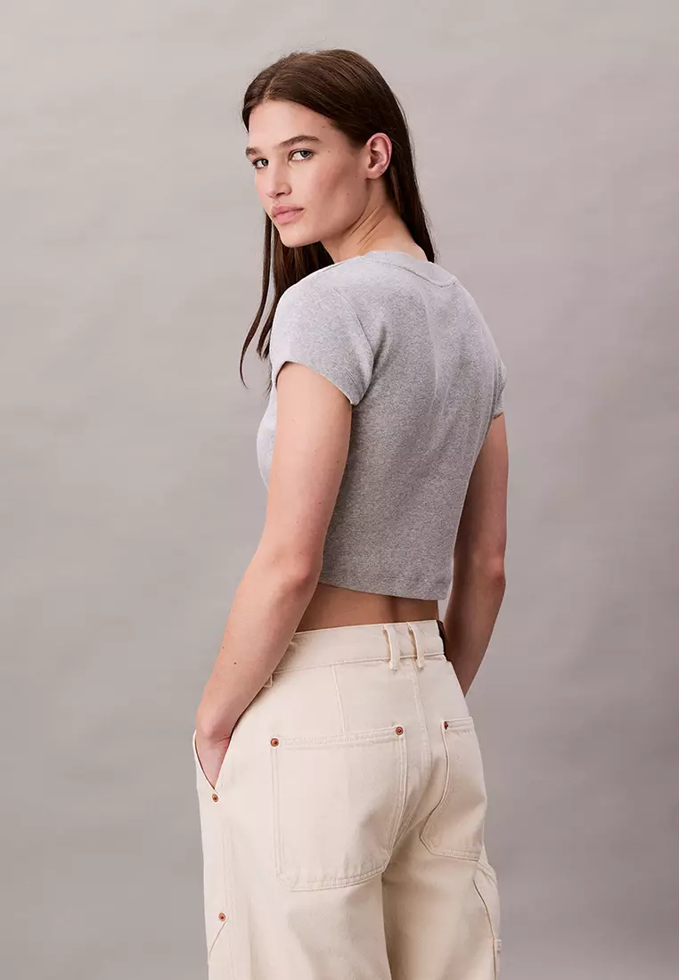 修身短版標誌上衣 - Calvin Klein Jeans