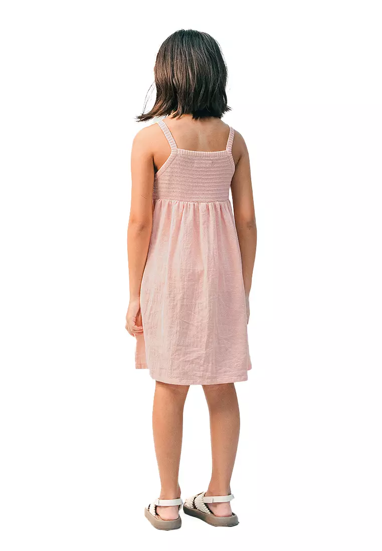 Blair Strappy Dress With All Over Crochet Bodice & Flowers