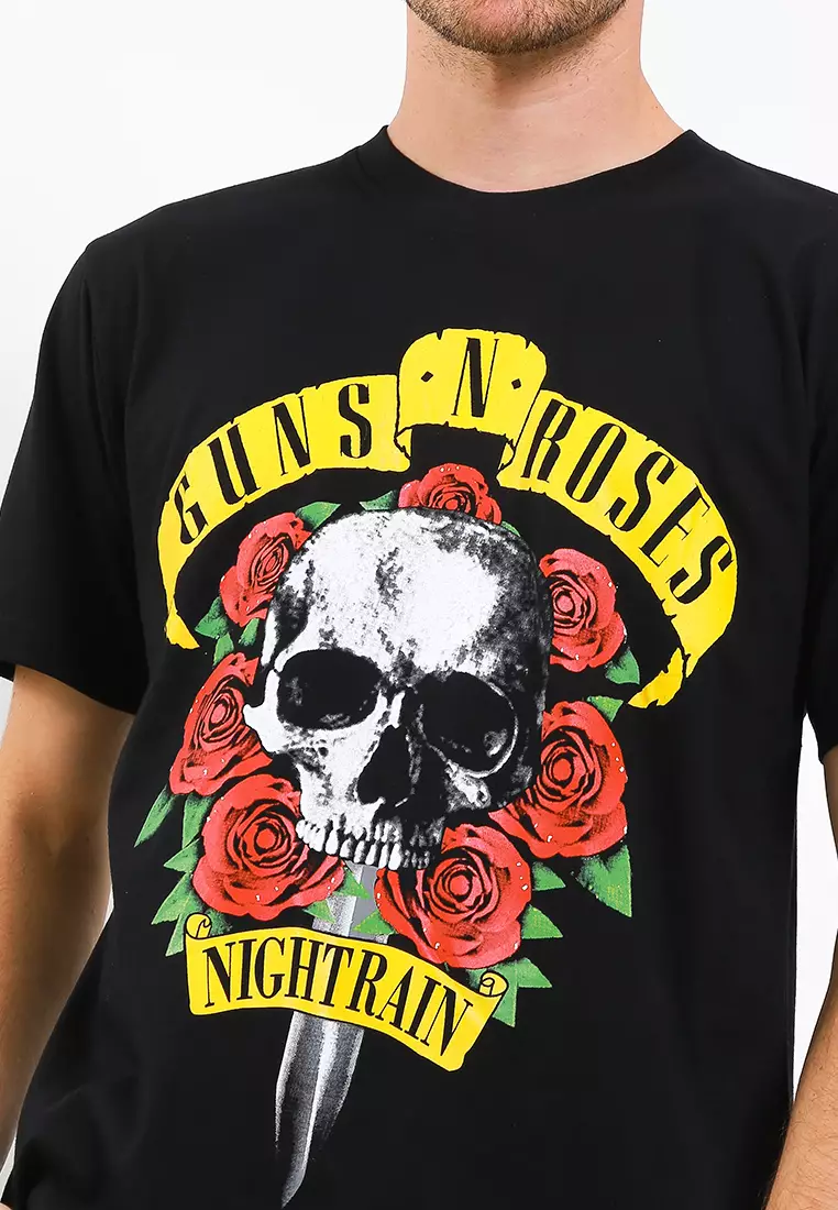 Ossu X DeeSummer T-Shirt Guns N' Roses NightRain Logo Black Soft Cotton