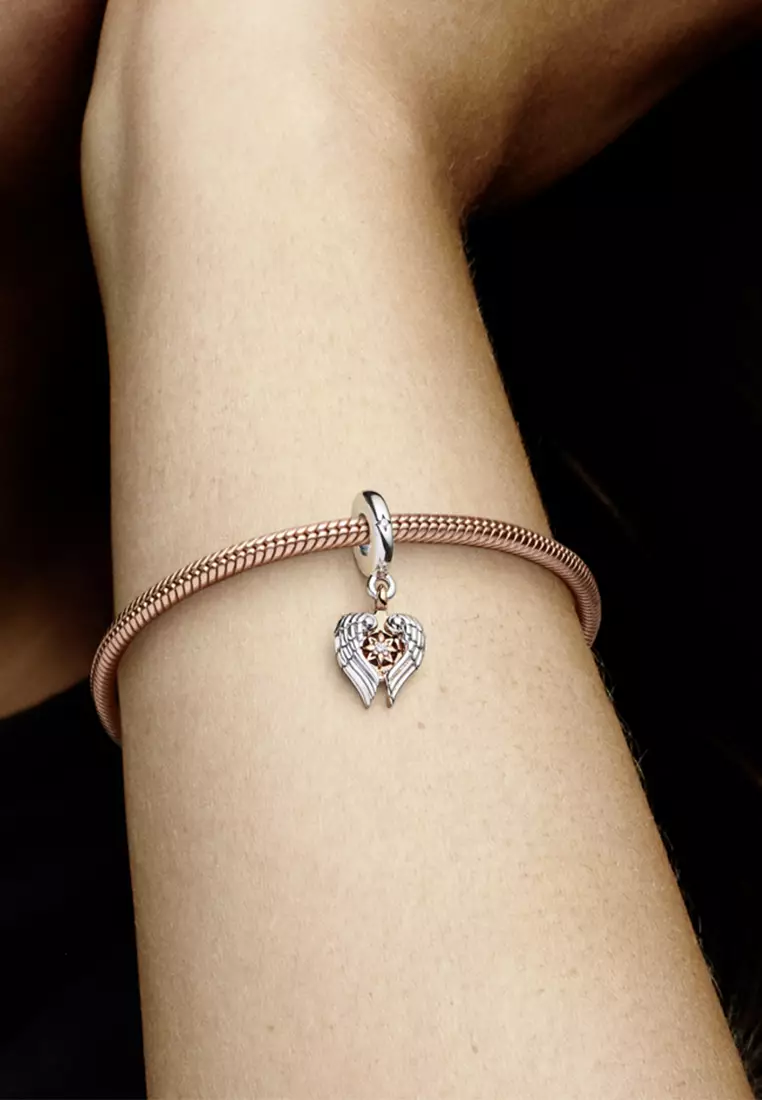Pandora rose gold angel wing charm discount