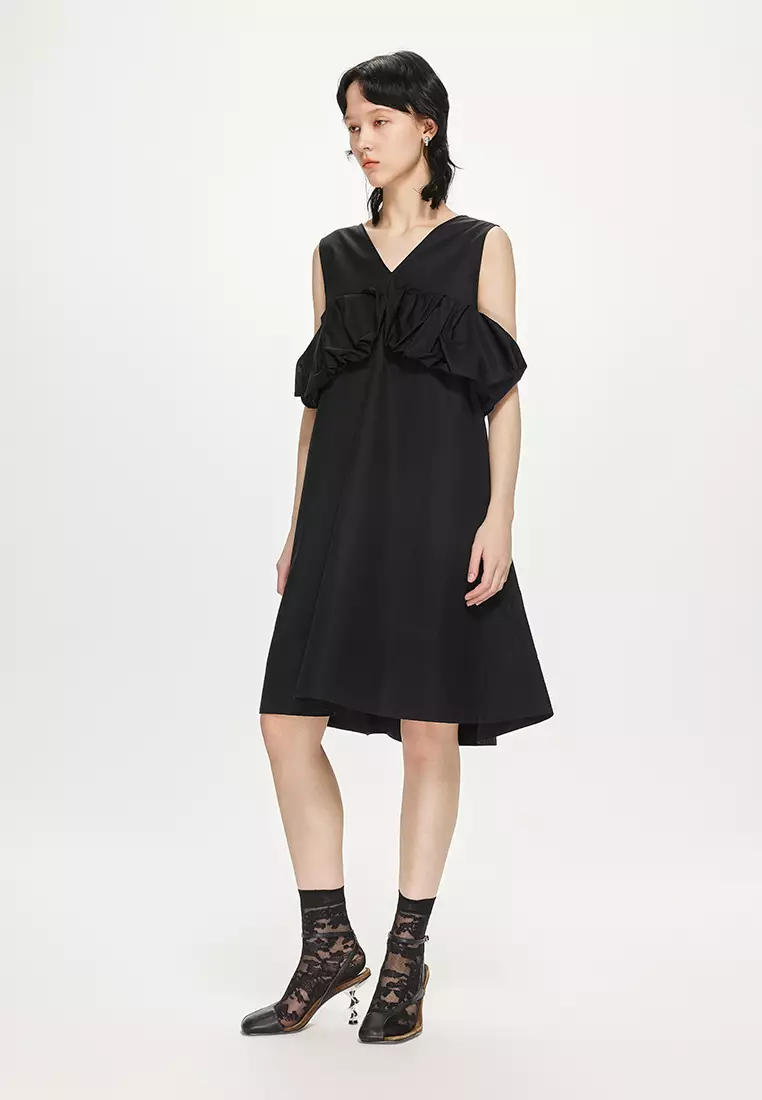 Poplin A-Line Elegant Sleeveless Dress