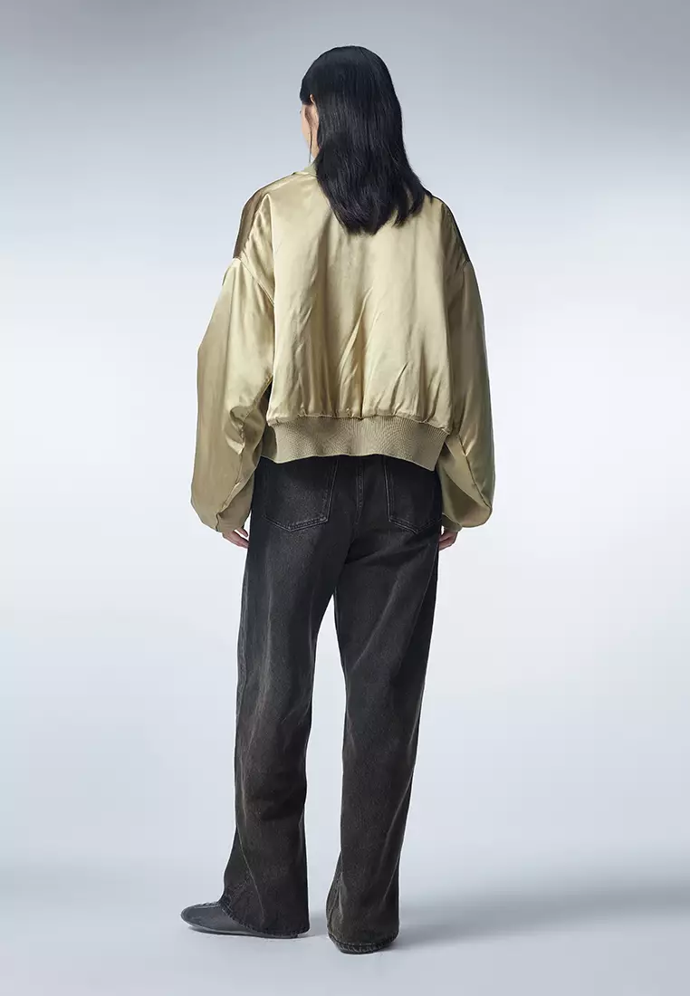 Silk baseball jacket on sale