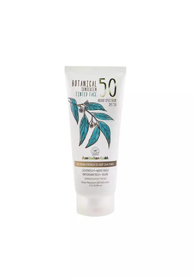 australian gold botanical sunscreen spf 50 tinted face bb cream