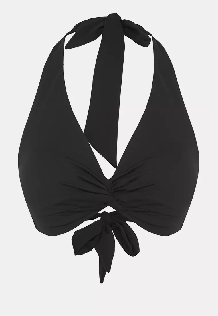 Black Triangle Halter Bikini Top Tbess25Bu00050