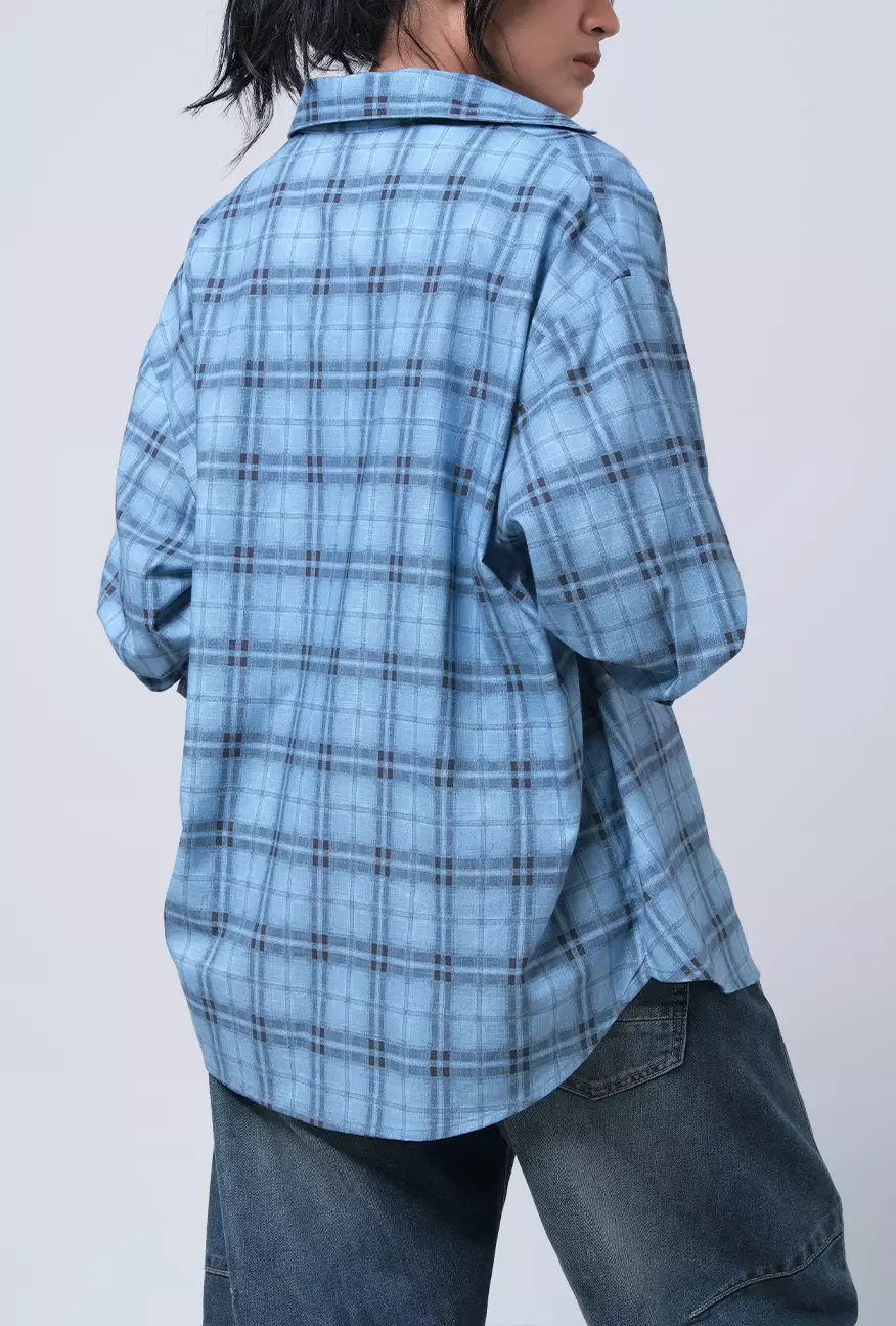 Kemeja Wanita Alanza Blue Black