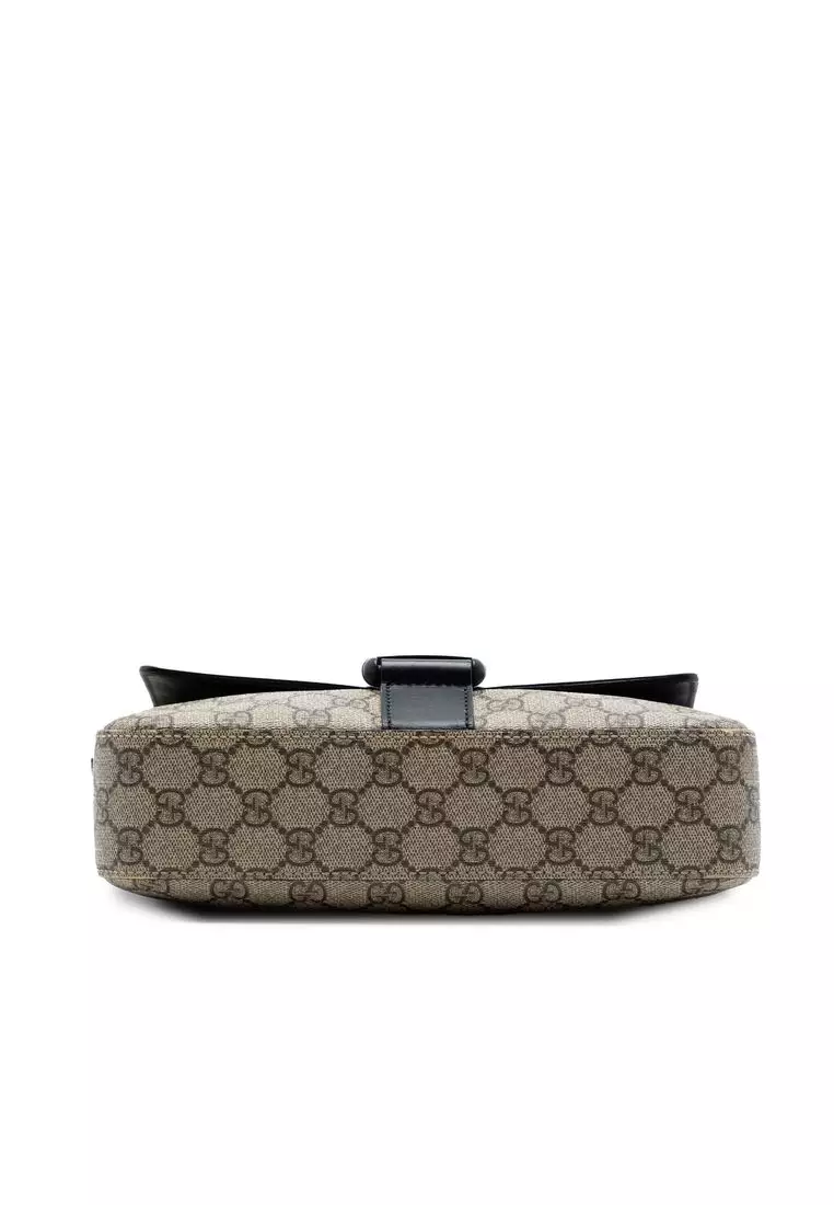 Pre-Loved Gucci Gg Supreme Flap Messenger Bag