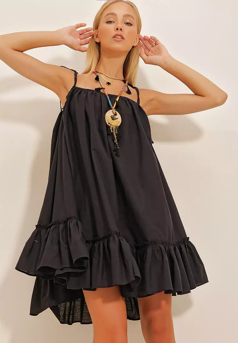 Flounce Terry Cotton Dress