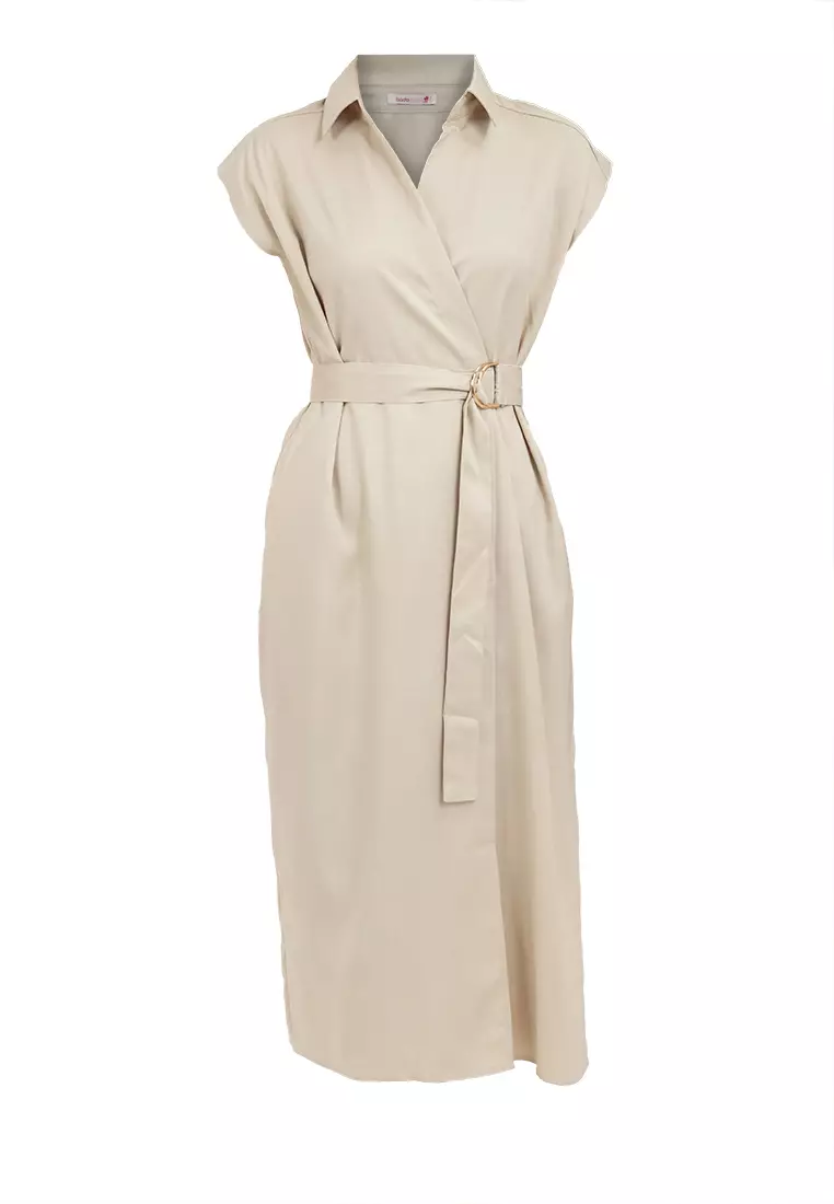 Donnalyn Belted French Sleeves Dress