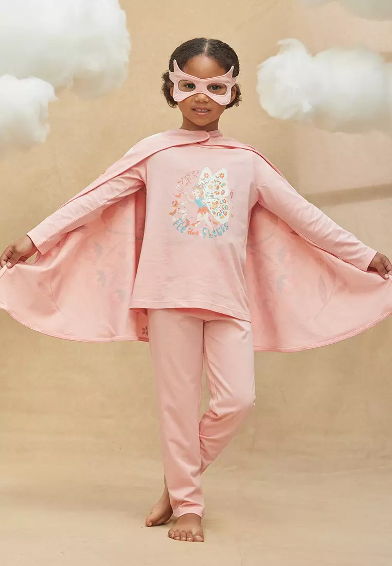 Pyjamas Set with mask and Fairy printed Cape