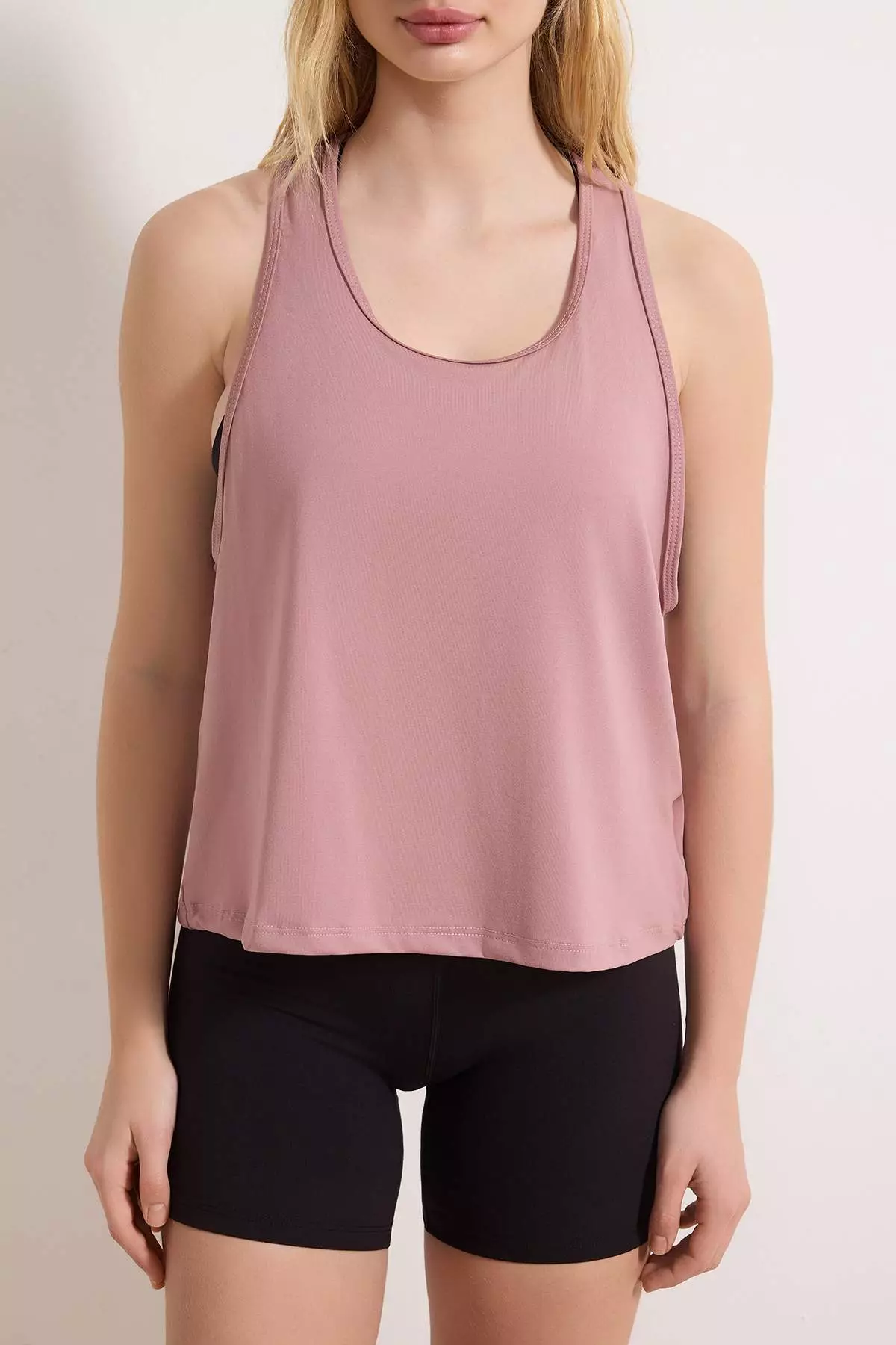Black-Dry Rose 2-Piece Micro Fabric Knitted Sports T-Shirt Thmss26Ts1