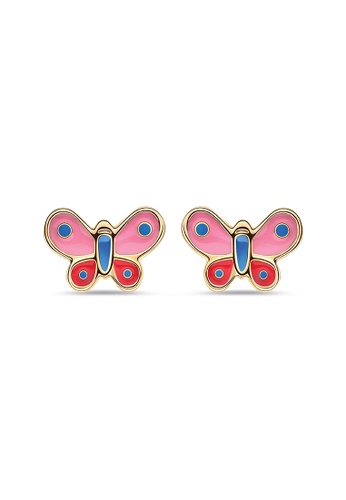 LAZO DIAMOND LAZO DIAMOND Little V.I.P Colourful Butterfly Earrings in 14k Yellow Gold 3CCAAAC1886FA8GS_1