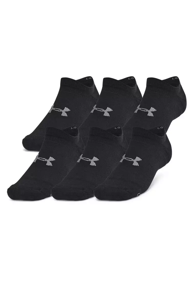 Under Armour Unisex UA Essential Cushion 6-Pack No Show Socks