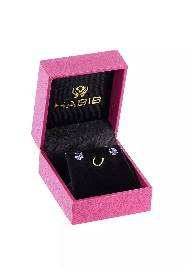 HABIB Amethyst Gemstone Stud Earrings