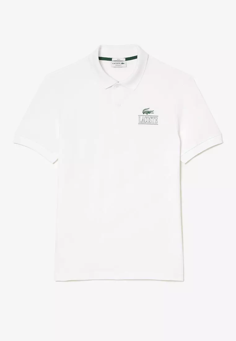 Buy Lacoste Regular Fit Signature Print Piqué Polo Shirt 2024 Online |  ZALORA Singapore